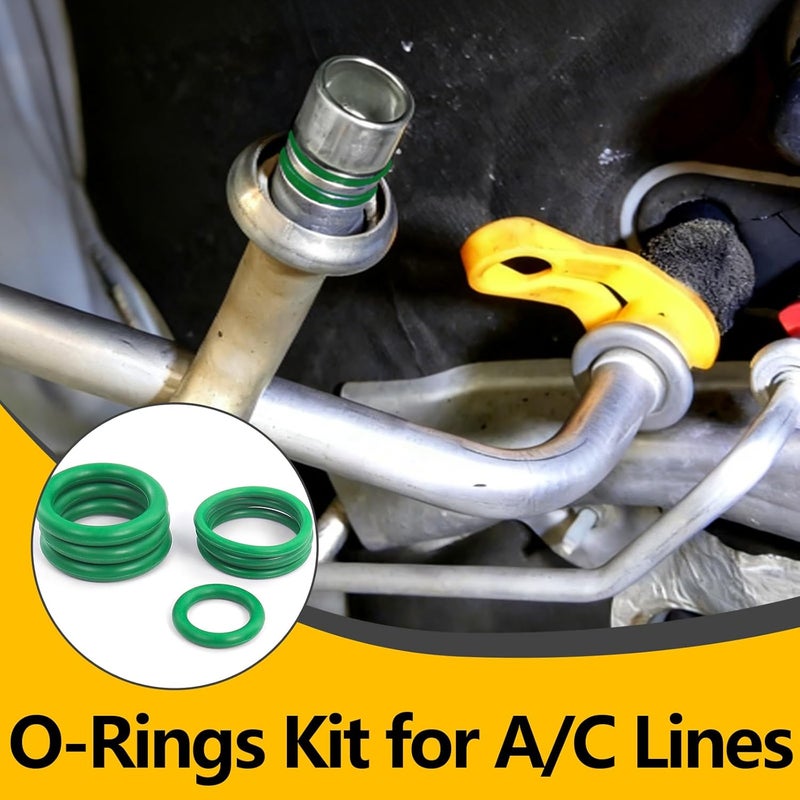 NBRINGO 697 PCS AC O Ring Kit - Metric & SAE Green O-Rings for R12/R134a, with 4 Pick & Hook Tools, Universal Car A/C Seal Kit for Compressor, AC Lines - Automotive Air Conditioning Repair Set - Image 4